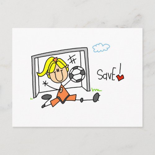 Girl Soccer Goal Keeper T_shirts and Gifts Postcard