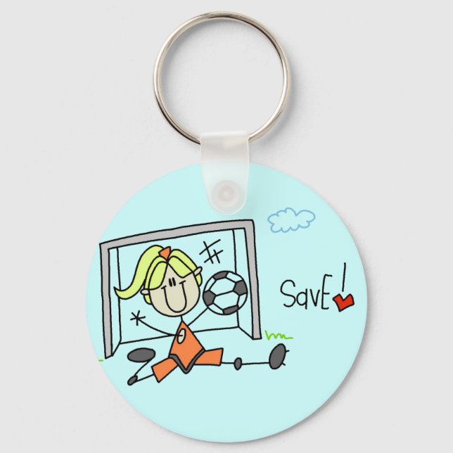 Girl Soccer Goalie Tshirts and Gifts Keychain (Front)