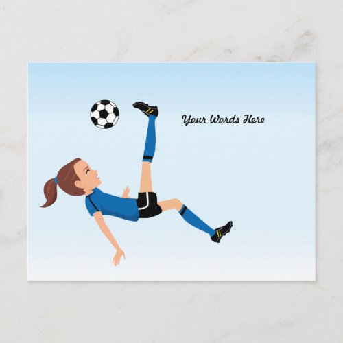 Girl Soccer Invitation for a Match Postcard