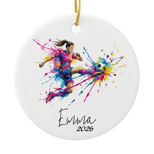 girl soccer ornament, soccer ornament