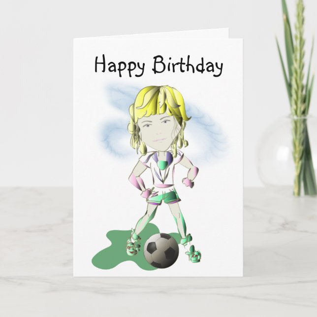 Girl Soccer Player Art Card (Front)