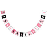 Girl Soccer Player birthday party girly pink  Bunting Flags