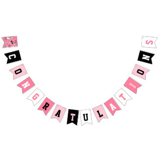Girl Soccer Player birthday party girly pink Bunting Flags
