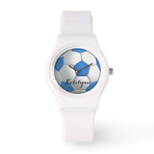 Girl Soccer Player Blue With Name Watch