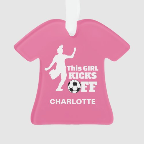 Girl Soccer Player Personalized Graphic Ornament
