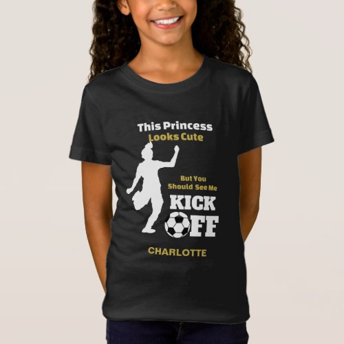 Girl Soccer Player Personalized Graphic T_Shirt
