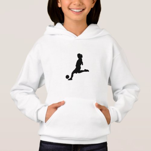 Girl Soccer Player Silhouette Hoodie