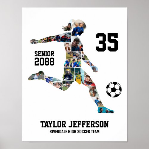 Girl Soccer Team Sports Custom Photo Collage