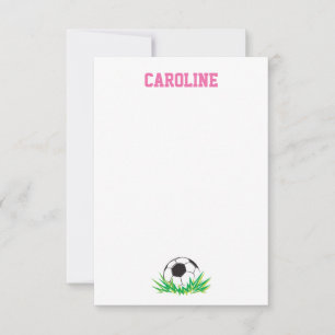 Girl Soccer Thank You Stationery Note Cards