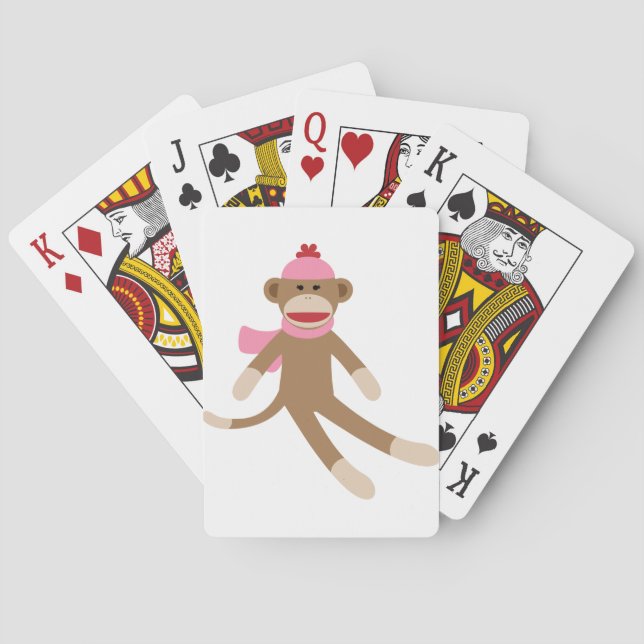 girl sock monkey poker cards (Back)