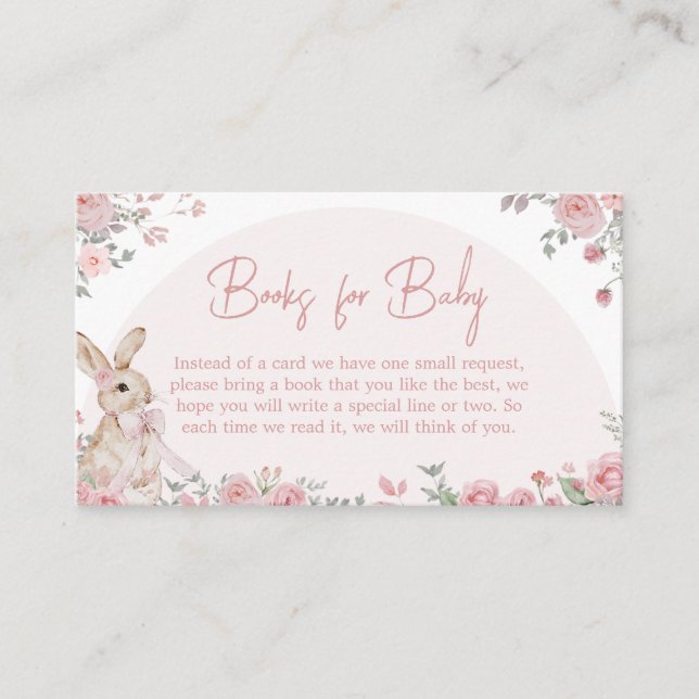 Girl Some Bunny Baby Shower Books for Baby Enclosure Card (Front)