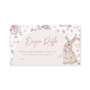 Girl Some Bunny Baby Shower Diaper Raffle Enclosure Card