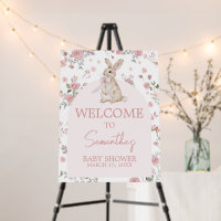 Girl Some Bunny Baby Shower Welcome Sign