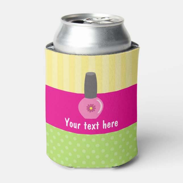 Girl Spa Birthday Party Guest Favor Can Cooler (Can Front)