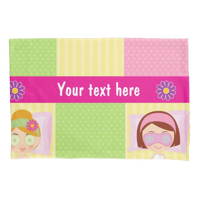 Girl Spa Birthday Party Guest Favor Pillowcase (Front)