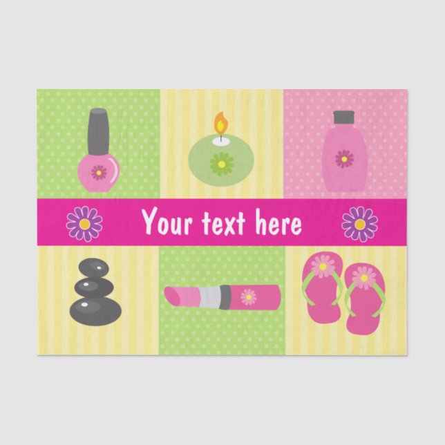 Girl Spa Birthday Party Tissue Paper (Front)