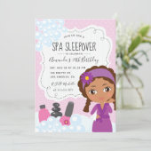 Girl Spa Sleepover Birthday Party Invitation (Standing Front)