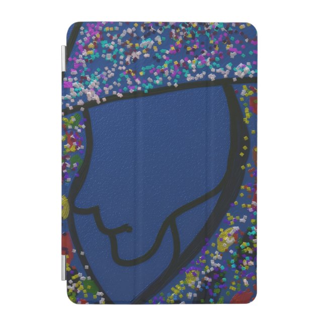 Girl Spotted Glitter Print Hair  iPad Mini Cover (Front)