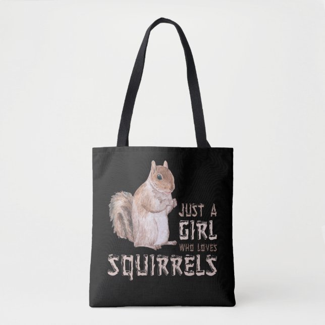 Girl Squirrel Lover Tote Bag (Front)