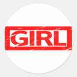 Girl Stamp Classic Round Sticker