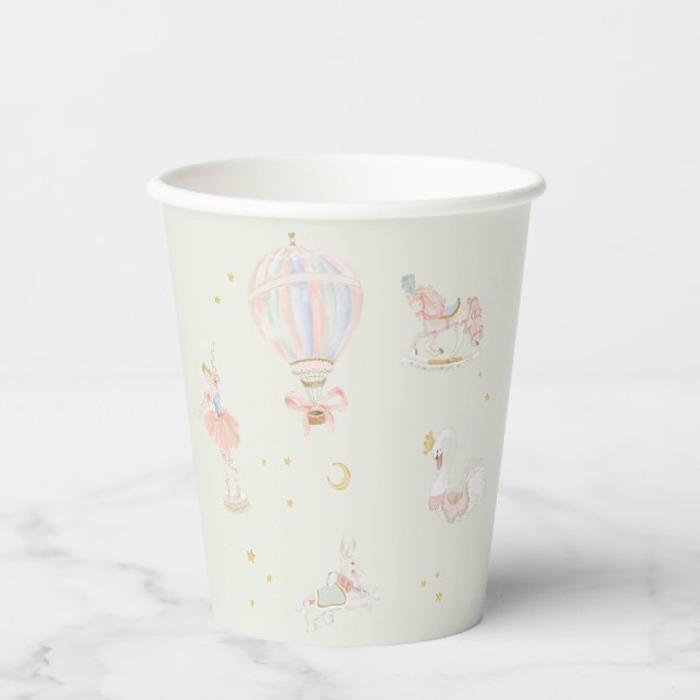 Girl Star Princess Fairytale Ballerina Baby Shower Paper Cups (Front)