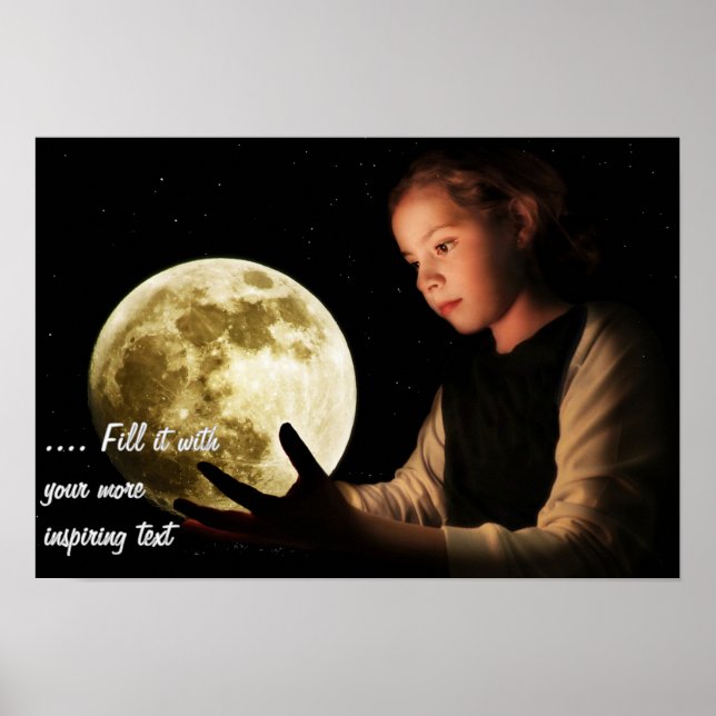 Girl staring at the moon poster (Front)