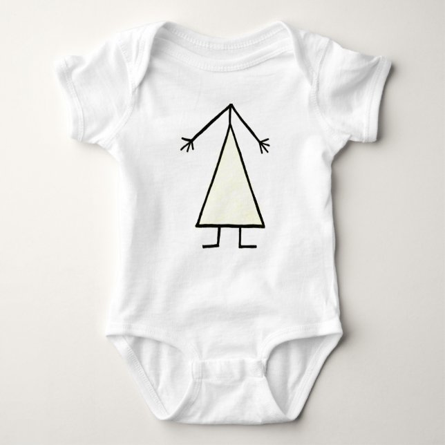Girl Stick Figure - Yellow Dress Baby Bodysuit (Front)