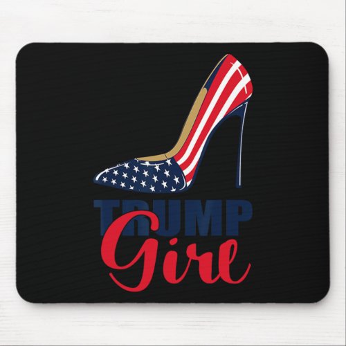 Girl Stilettos High Heel American Flag Trump 2024  Mouse Pad