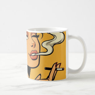 Girl Stoner Comic book pop art Smoking lovers Coffee Mug