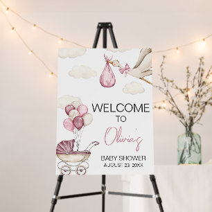 Girl Storck Special Delivery Baby Welcome Sign