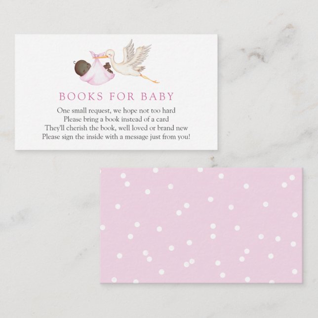Girl Stork Books for Baby insert card (Front/Back)