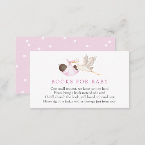 Girl Stork Books for Baby insert card