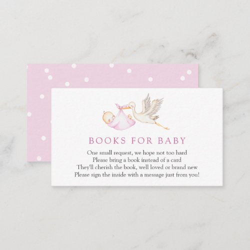 Girl Stork Books for Baby insert card
