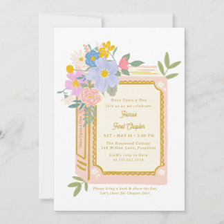 Girl Storybook 1st Birthday Invitation