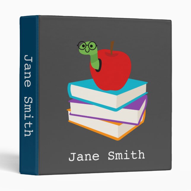 Girl student folder with books theme (Front/Spine)
