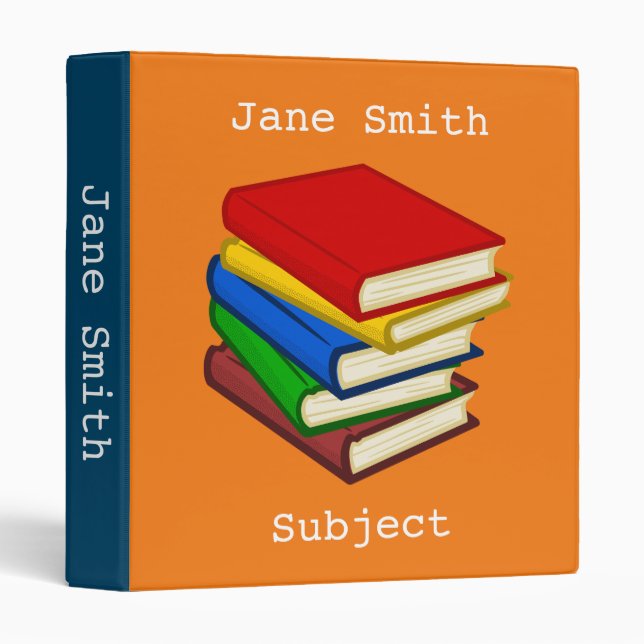 Girl student folder with books theme (Front/Spine)