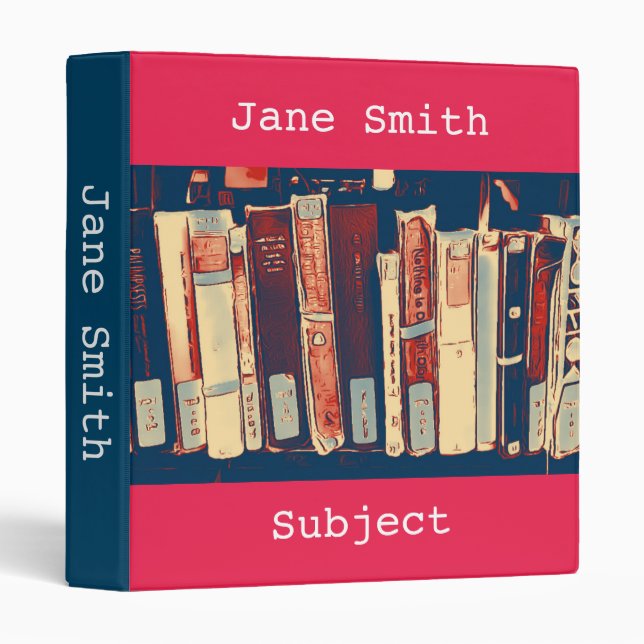 Girl student folder with books theme (Front/Spine)