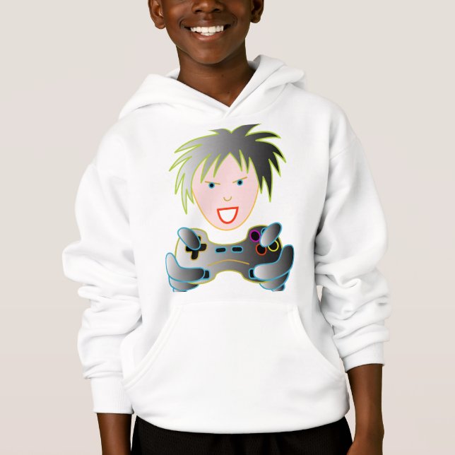 Girl Sudadera Playing Video Games Hoodie (Front)