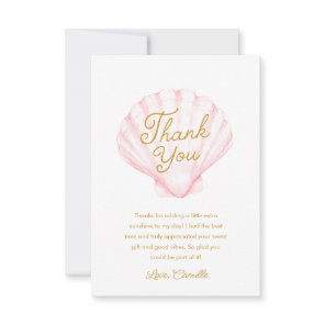 Girl Summer Beach Baby Shower Thank You Card