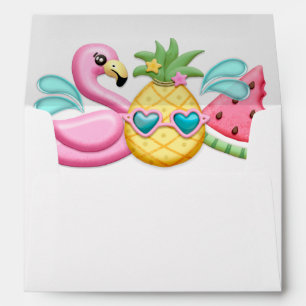 Girl Summer Beach Birthday Invitation Envelope