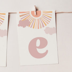Girl Sun ONE High Chair Banner - Letter "E" Invitation
