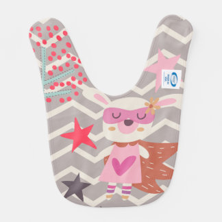 Girl Superhero Bunny Baby Bib