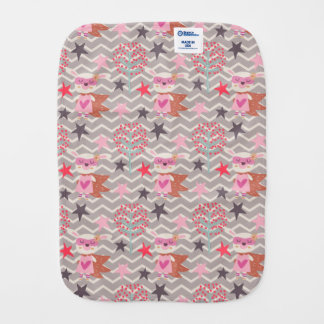 Girl Superhero Bunny Baby Burp Cloth