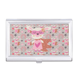 Girl Superhero Bunny Business Card Holder