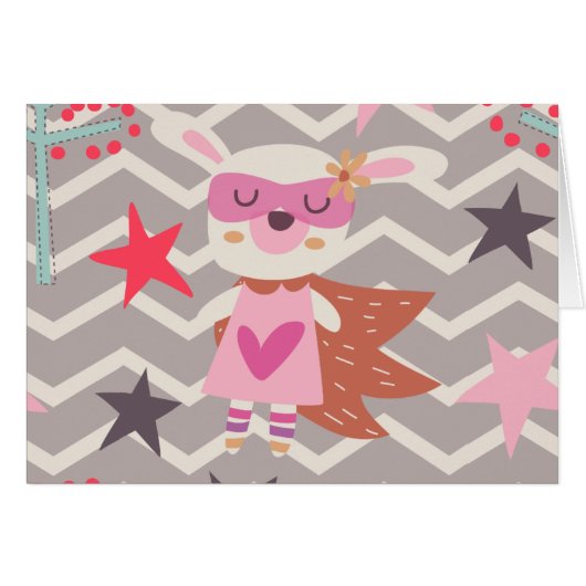 Girl Superhero Bunny Cards (Front Horizontal)