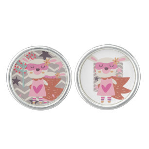 Girl Superhero Bunny Cufflinks
