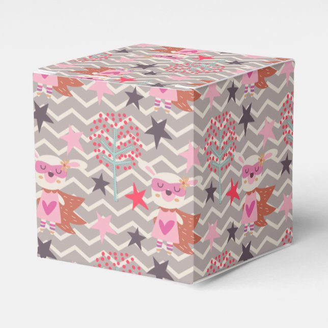 Girl Superhero Bunny Favor Boxes (Front Side)