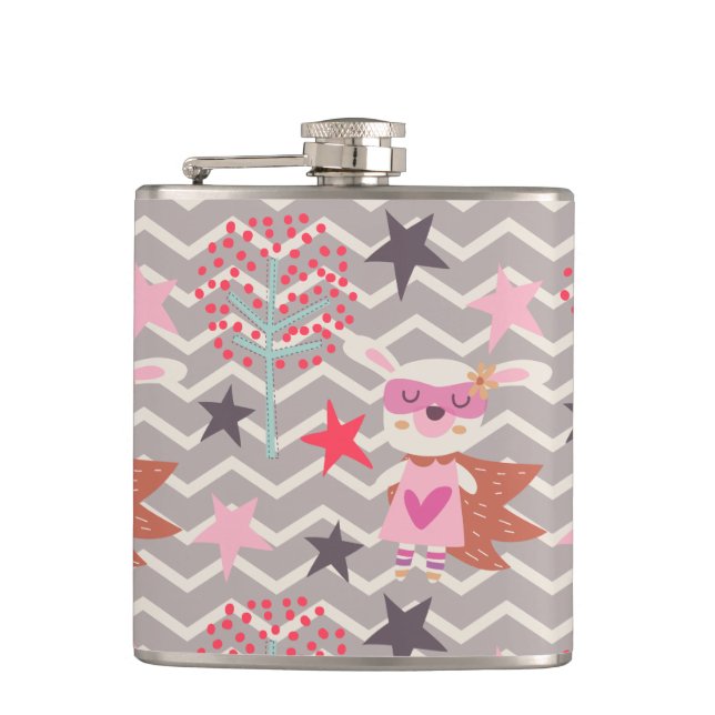 Girl Superhero Bunny Flask (Front)