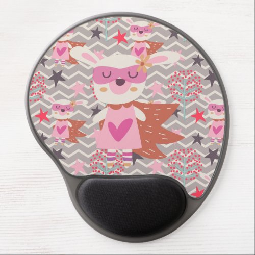 Girl Superhero Bunny Gel Mouse Pad