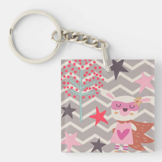 Girl Superhero Bunny Keychain
